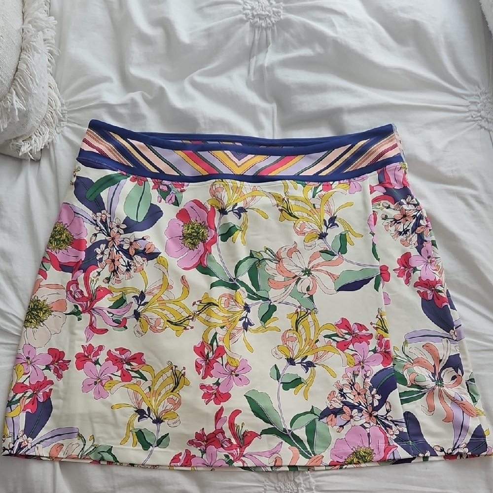 Pink and Yellow Mini Skort for Casual Resort Wear